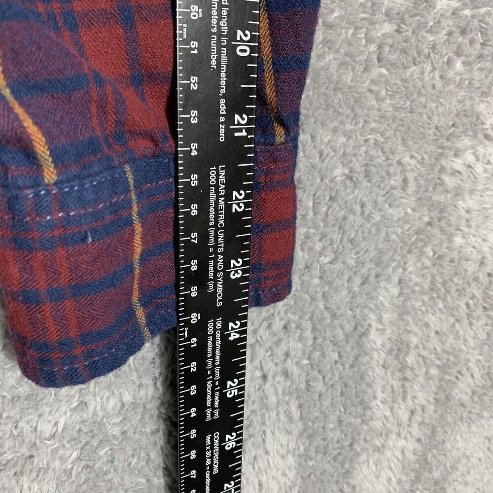 George Men's Plaid Long Sleeve Shirt XL (46-48) Red & Blue Cotton - Picture 4 of 8